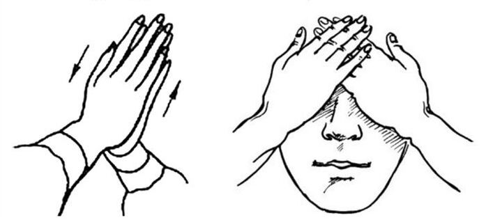 Paume pour les yeux avec une mauvaise vision
